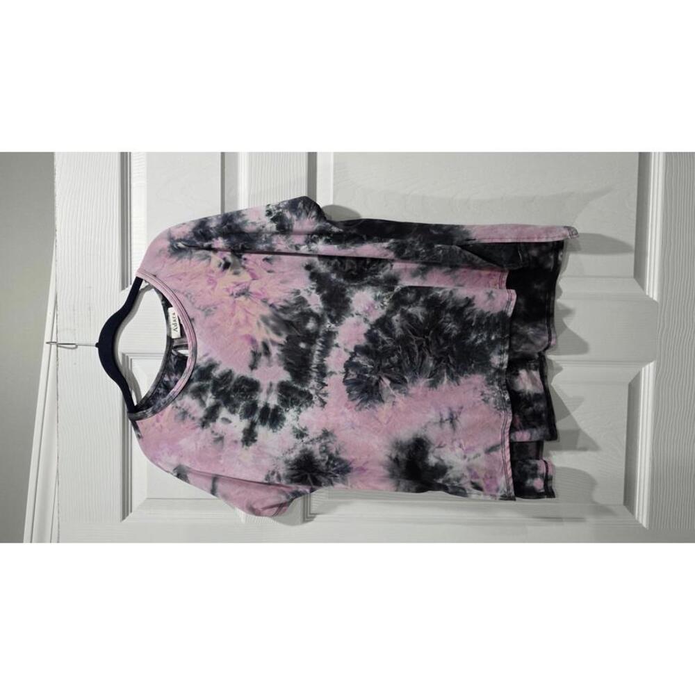 Adara Pink and Black Tie-Dye Casual Tee